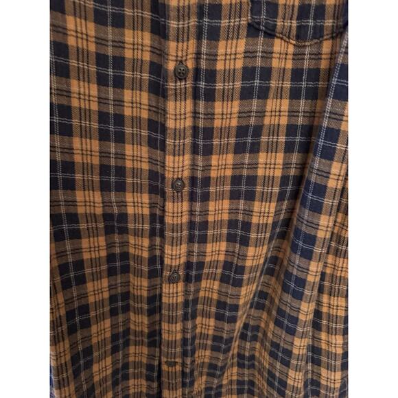 Barbour Shirt Men’s Size Medium Flannel Yellow Brown Plaid The Steve McQueen - Picture 9 of 13